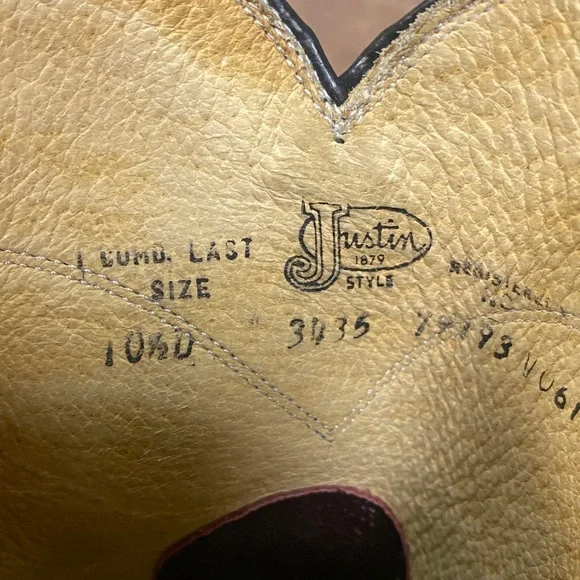 Vintage Justin Roper Cowboy Boots size 10.5 - Picture 8 of 9